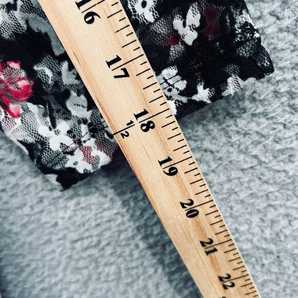 Catherines Womens Top 0X Red Floral Lace Overlay Layered Plus Size Romantic - Picture 11 of 11